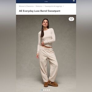 American Eagle Outfitters Cream Sweatpants